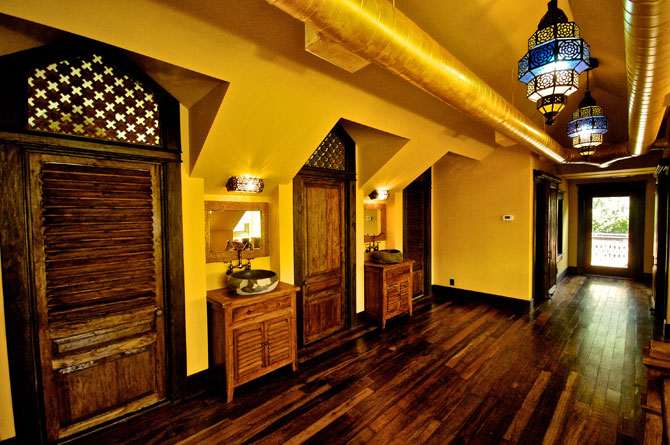 An entire home designed from Balinese goods, furniture, carvings, flooring and doors.
