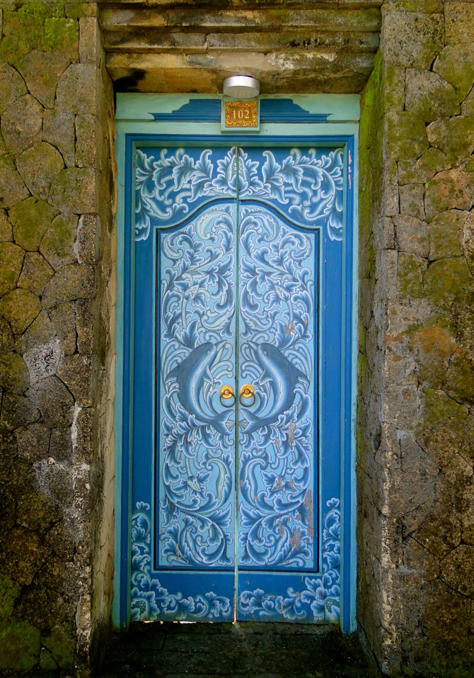 Hand painted doors in Bali