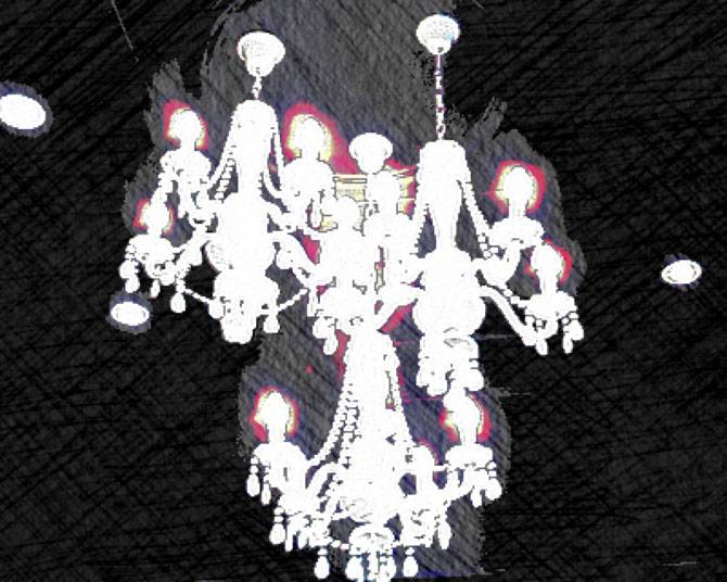 Chandelier Photo shot with the Cartoonatic App on my phone