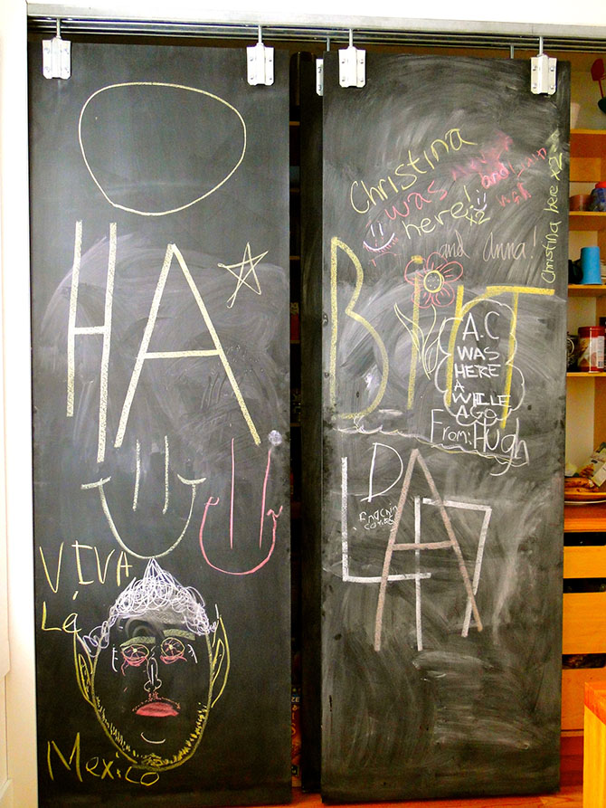 #DIY chalkboard doors : Read how to make your own here https://lynneknowlton.com/diy-chalkboard-doors/ 