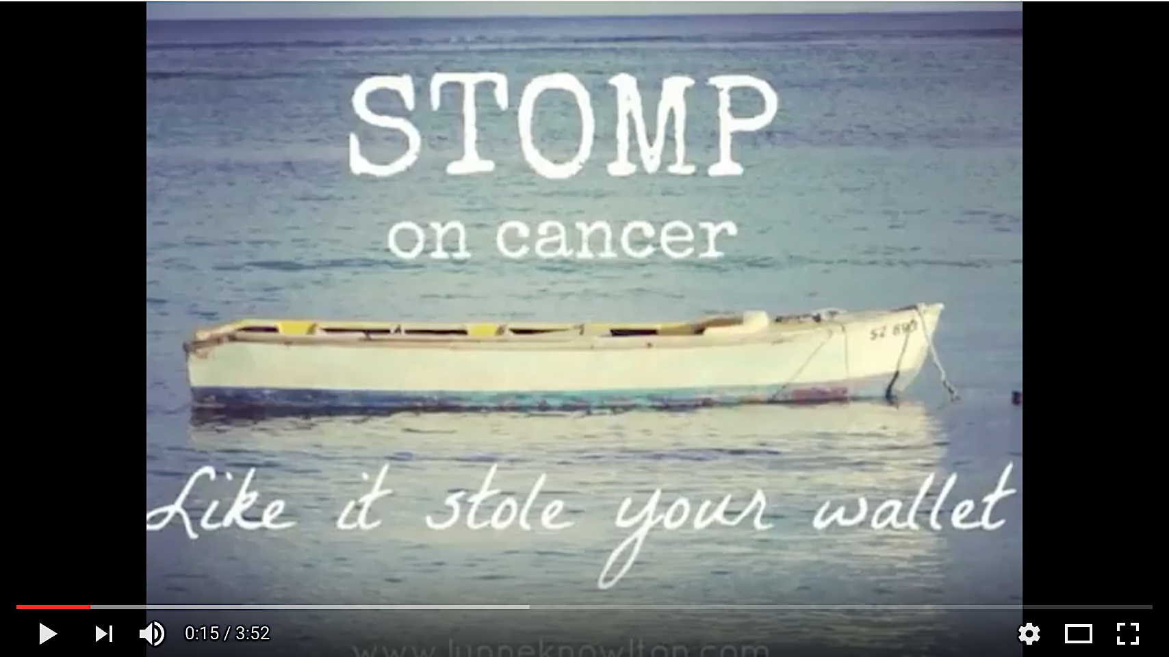 VIDEO : Stomp on cancer like it stole your wallet https://youtu.be/lRyiqF_b0EQ