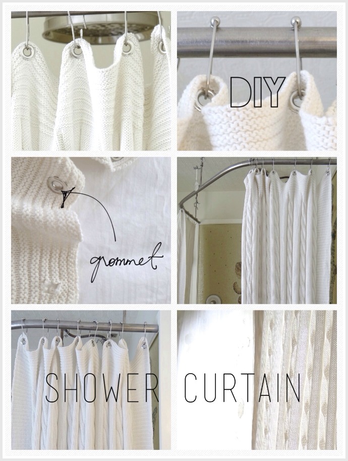 A #DIY shower curtain how-to created from an Ikea throw blanket on lynneknowlton.com