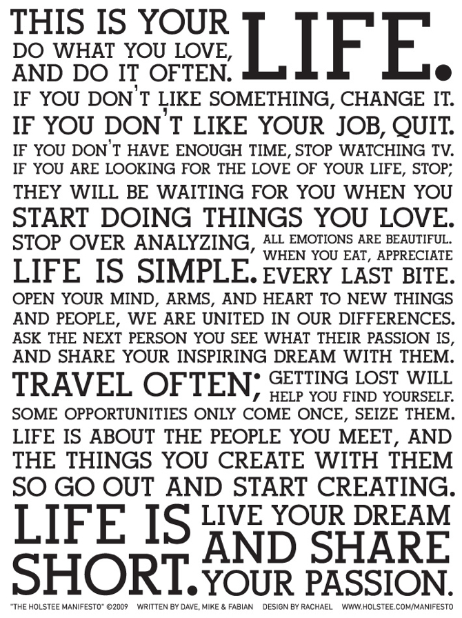 The-Holstee-Manifesto - Design The Life You Want To Live