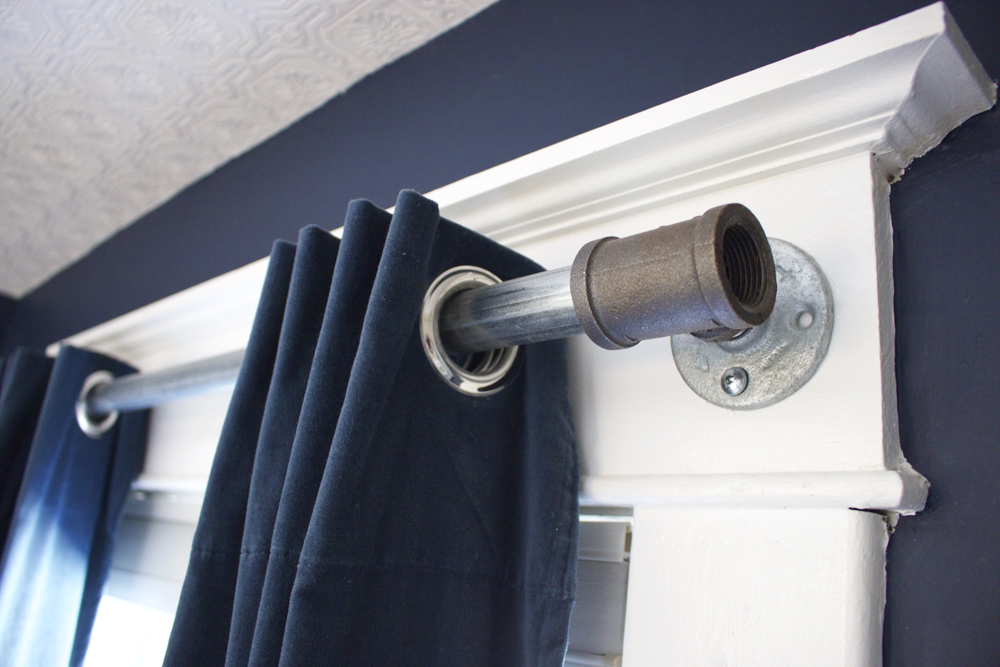 Curtain Rod From An Industrial Pipe, Pipe Curtain Rod