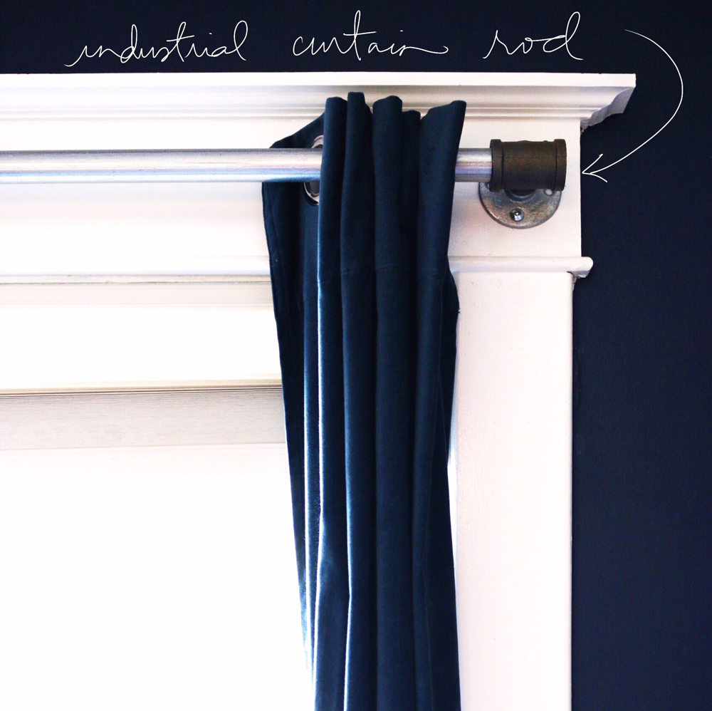 How to make industrial curtain rods 