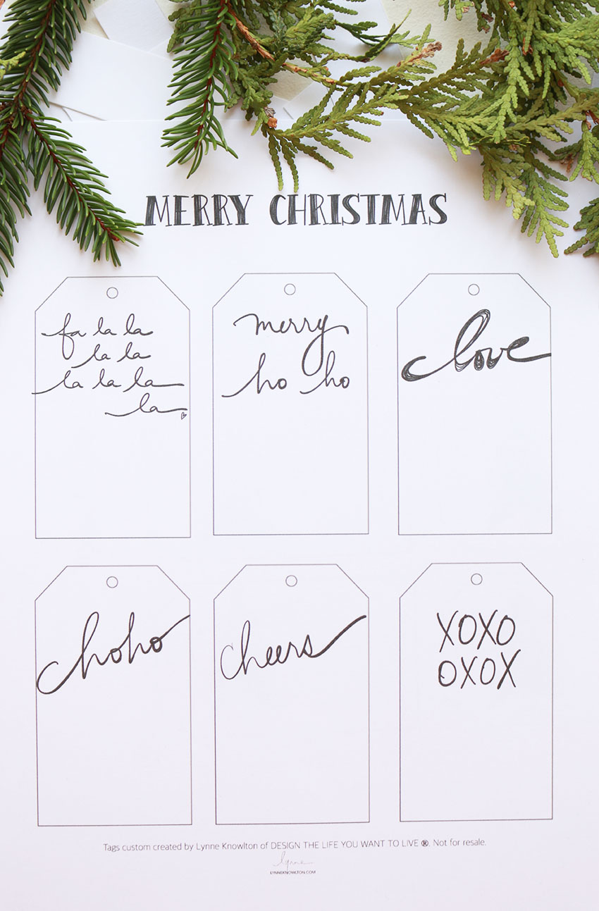 Merry Christmas handcrafted gift tags! FREE printable https://lynneknowlton.com/christmas-gift-tags/