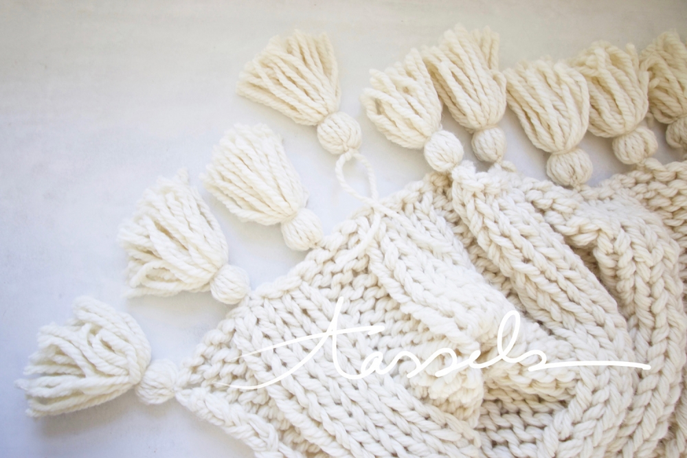 How to make wool tassels for your chunky knit blanket. A step by step ...