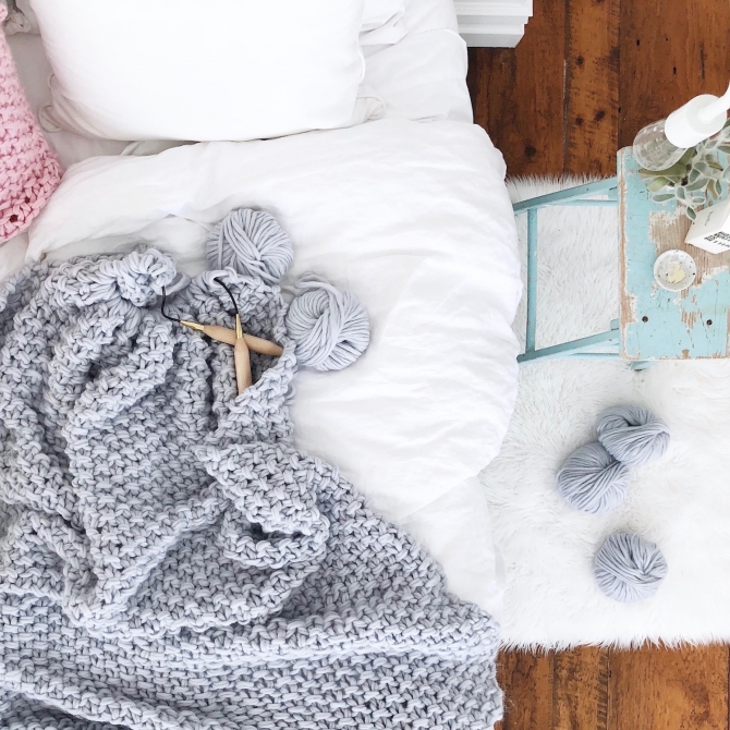 CHUNKY WOOL KNIT BLANKET KIT How to make the most insanely beautiful