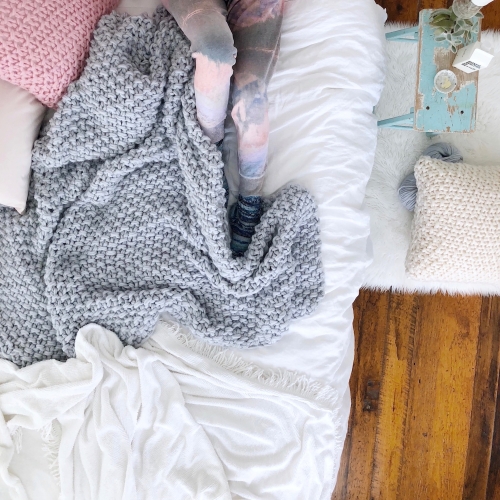 CHUNKY WOOL KNIT BLANKET KIT How to make the most insanely beautiful