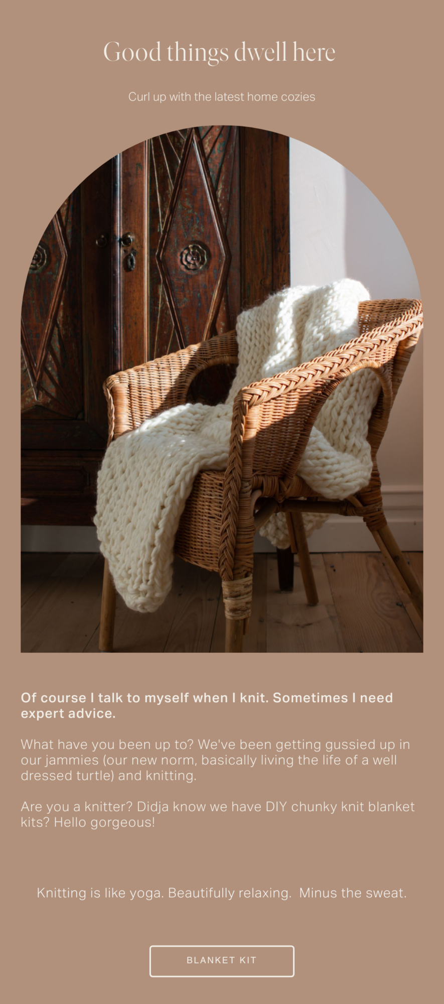 Shop knit kits : everything you need to make a chunky wool blanket....wool, knitting needles, and knit pattern  | Design The Life You Want To Live® lynneknowlton.com