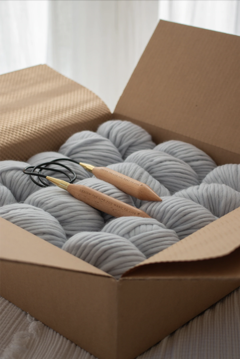 CHUNKY WOOL KNIT BLANKET KIT How to make the most insanely beautiful