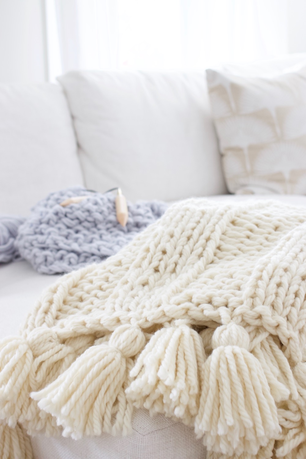 Chunky-knit-blanket-cream-wool-3 - Design The Life You ...